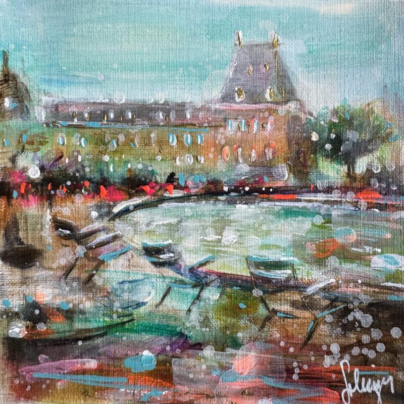 Painting Devant le Louvre by Solveiga | Painting Acrylic