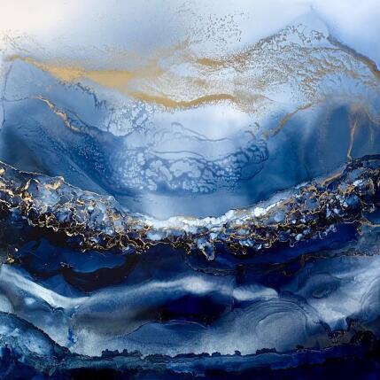 Peinture 2849 Bleu Velvet par Depaire Silvia | Tableau Abstrait Acrylique Marine, Minimaliste, Paysages