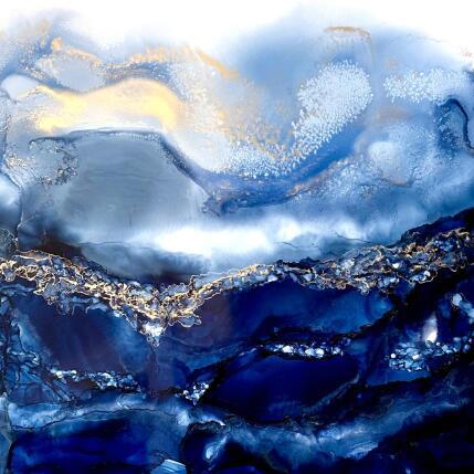 Peinture Bleu Velvet par Depaire Silvia | Tableau Abstrait Acrylique Marine, Minimaliste, Paysages