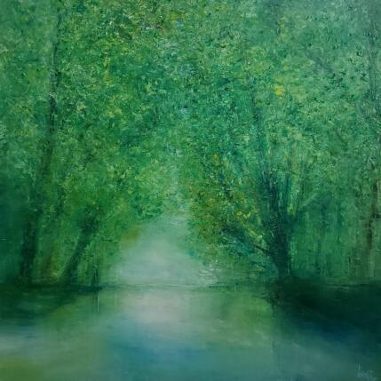 Painting Les arbres au bord de l'eau by Levesque Emmanuelle | Painting  Oil