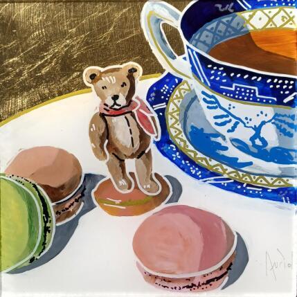 Peinture Halcyon était fan de macarons par Auriol Philippe | Tableau Figuratif Acrylique, Plexiglas, Posca Natures mortes