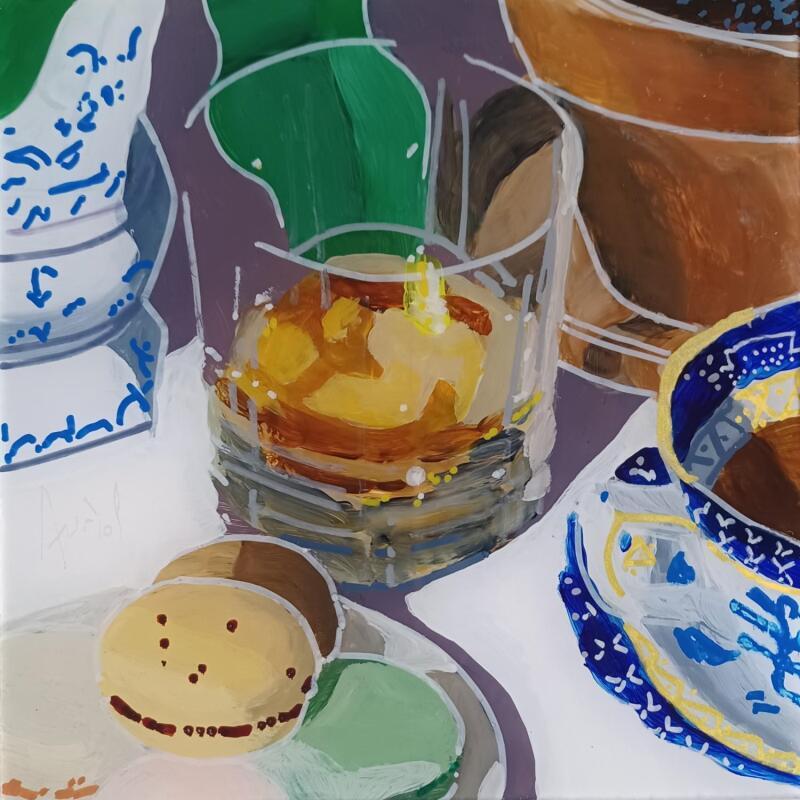 Gemälde A 5h, on ne savait quoi servir von Auriol Philippe | Gemälde Figurativ Stillleben Plexiglas Acryl Posca
