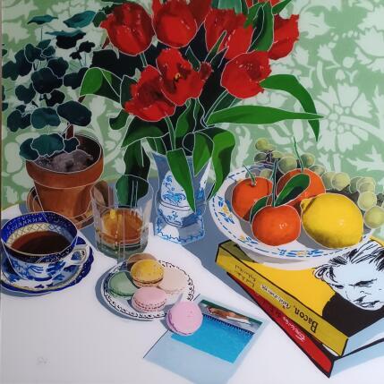 Gemälde Francis aimait recevoir des cartes postales von Auriol Philippe | Gemälde Figurativ Acryl, Plexiglas, Posca Stillleben