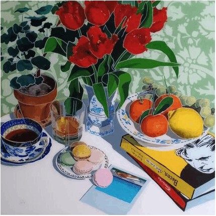 Peinture Francis aimait recevoir des cartes postales par Auriol Philippe | Tableau Figuratif Acrylique, Plexiglas, Posca Natures mortes