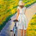 Painting CAMPO AMARILLO II by Escobar Francesca | Painting Figurative Landscapes Wood Acrylic