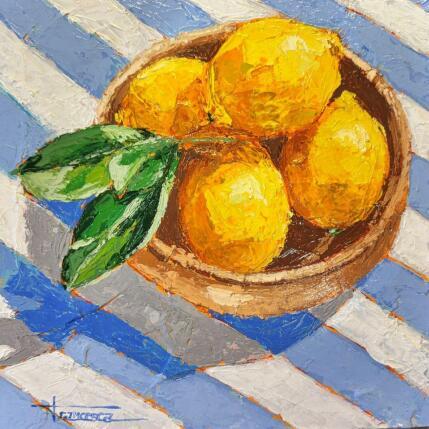 Painting LIMONS by Escobar Francesca | Painting Figurative Acrylic Still-life