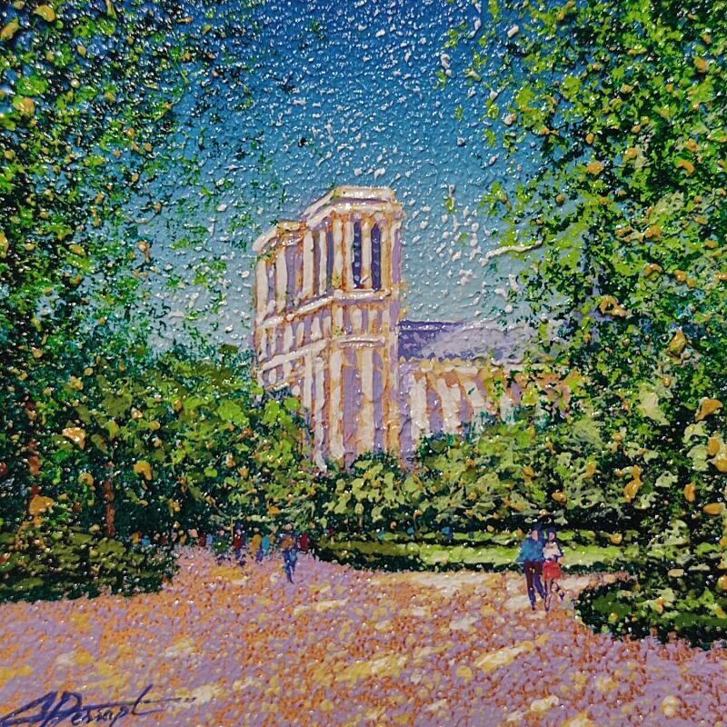 Peinture Parc René Viviani par Dessapt Alan | Tableau Figuratif Urbain Huile Acrylique