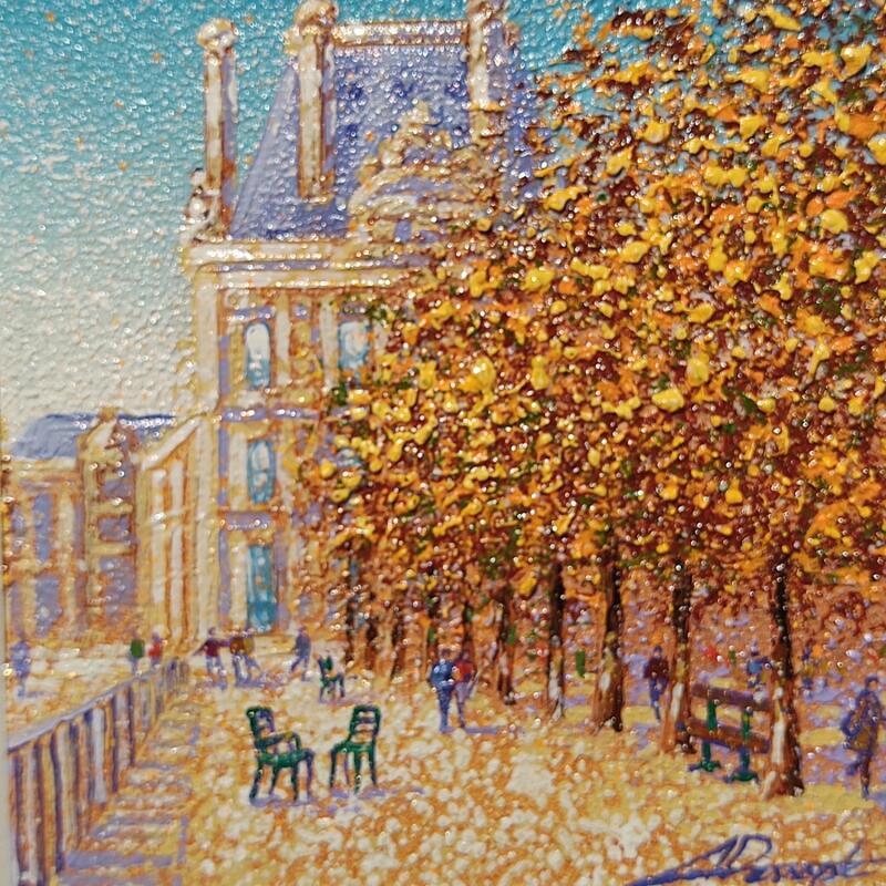 Painting Automne à Paris by Dessapt Alan | Painting Figurative Urban Oil Acrylic