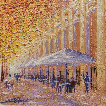 Peinture Café du Jardin par Dessapt Alan | Tableau Figuratif Acrylique, Huile Urbain