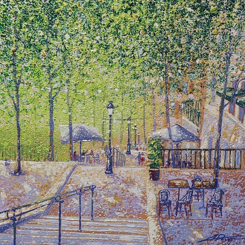 Peinture Les marches de Montmartre par Dessapt Alan | Tableau Figuratif Urbain Huile Acrylique