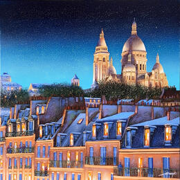Painting Les toits de Montmartre by Dessapt Alan | Painting Figurative Acrylic, Oil Urban