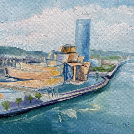 Painting Vue depuis le pont de la Salve by Kochevykh Yulia | Painting Figurative Oil Architecture, Landscapes, Urban