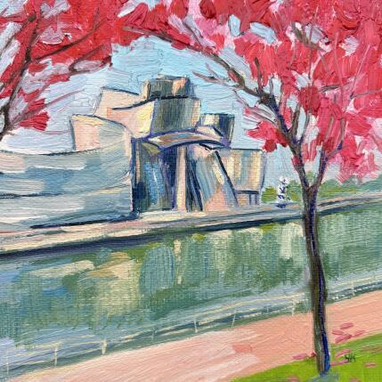 Painting La rive de Nervión by Kochevykh Yulia | Painting Impressionism Oil Architecture, Landscapes, Urban