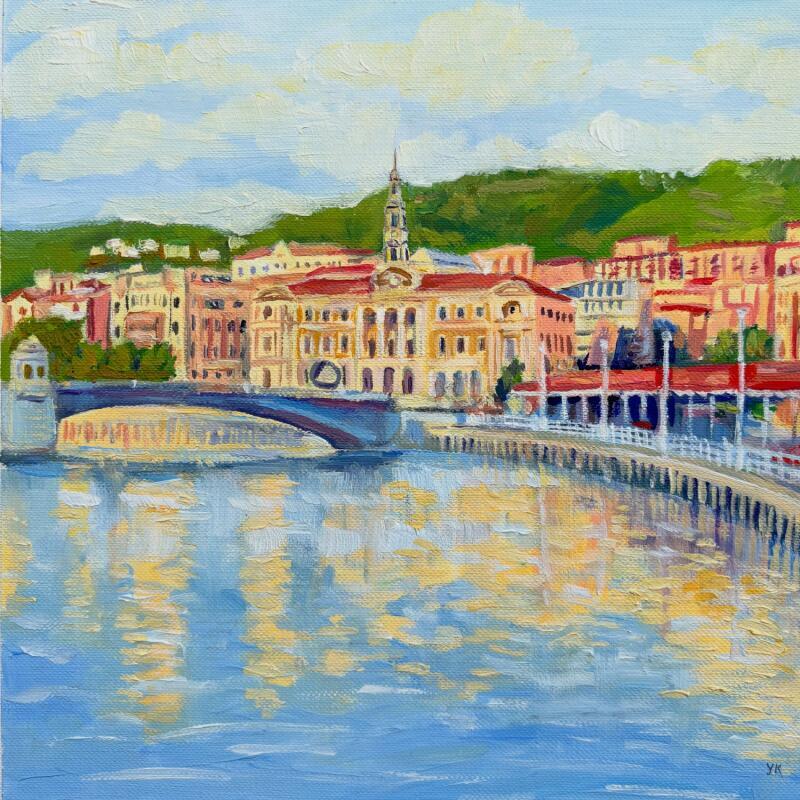 Painting Lumière du soir by Kochevykh Yulia | Painting Realism Landscapes Urban Architecture Oil Paper