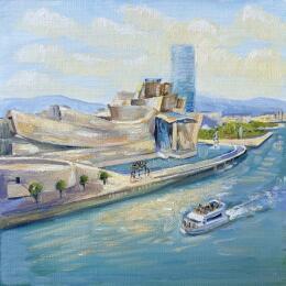 Painting Vue depuis le pont by Kochevykh Yulia | Painting Realism Oil, Paper Architecture, Landscapes, Pop icons, Urban
