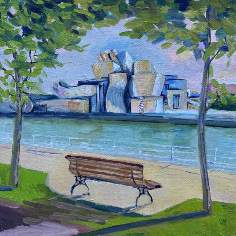 Painting Matin paisible by Kochevykh Yulia | Painting Impressionism Landscapes Urban Architecture Oil