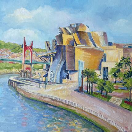 Gemälde Musée d'art contemporain von Kochevykh Yulia | Gemälde Realismus Öl, Papier Architektur, Landschaften, Urban