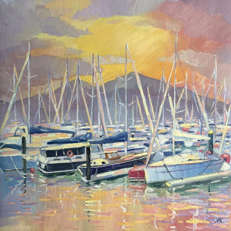 Painting Le port de plaisance de Getxo by Kochevykh Yulia | Painting Impressionism Landscapes Marine Nature Oil