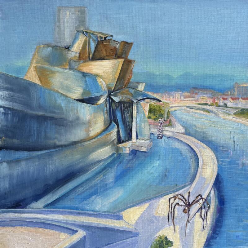 Gemälde Matin von Kochevykh Yulia | Gemälde Figurativ Landschaften Urban Architektur Öl