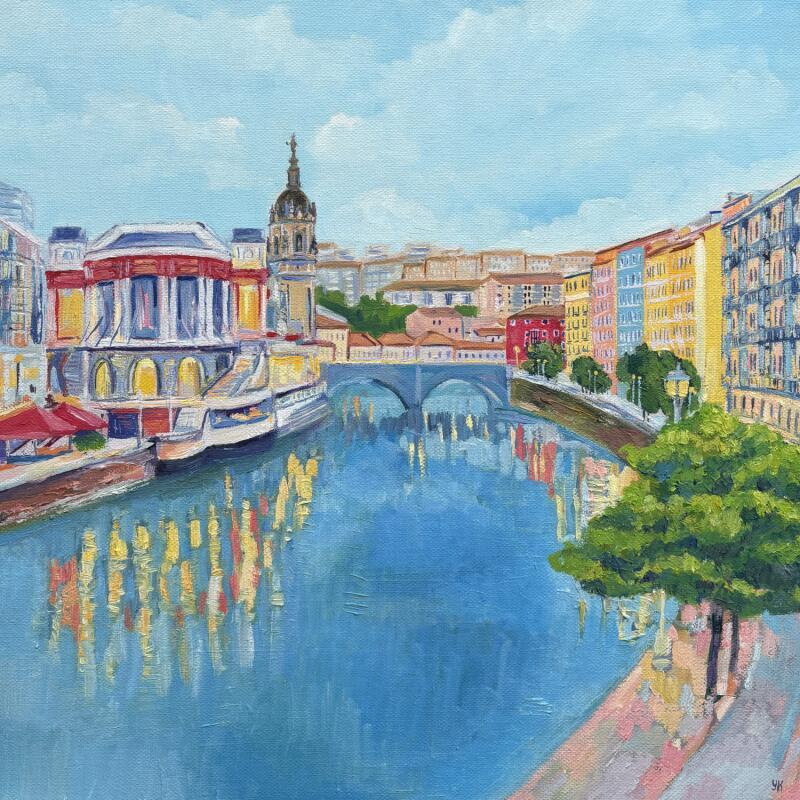 Painting Le marché de la Ribera by Kochevykh Yulia | Painting Figurative Landscapes Urban Architecture Oil