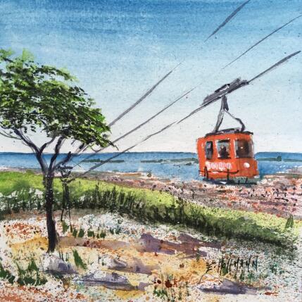 Painting Ascension du Faron  by Hoffmann Elisabeth | Painting Figurative Watercolor Urban