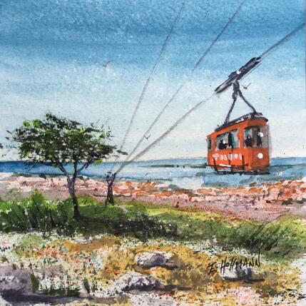 Painting Panorama de la Rade  by Hoffmann Elisabeth | Painting Figurative Watercolor Urban