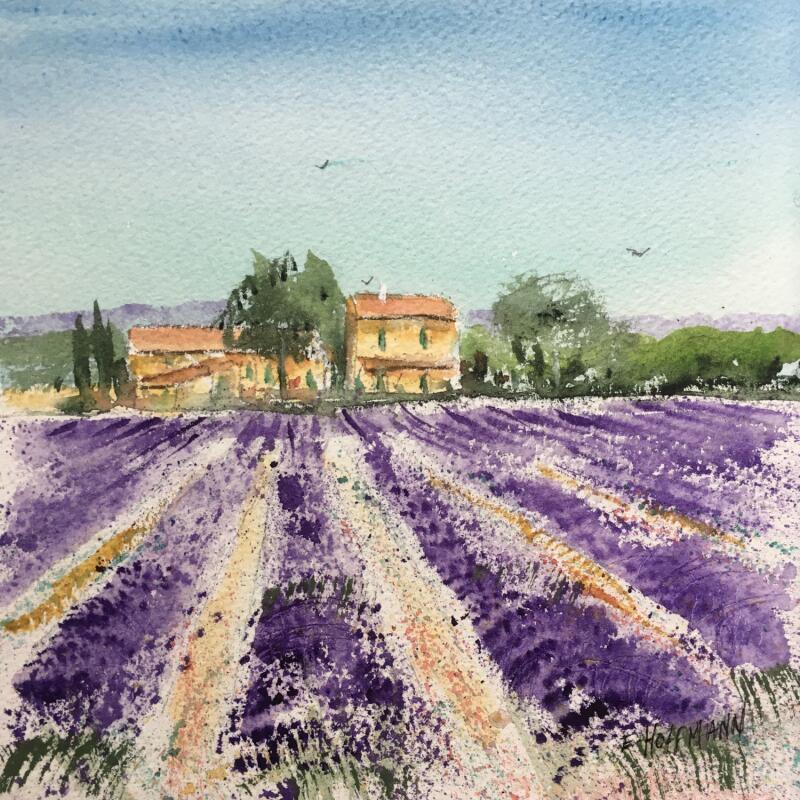 Painting Lavande, l'appel du Mas  by Hoffmann Elisabeth | Painting Figurative Urban Watercolor