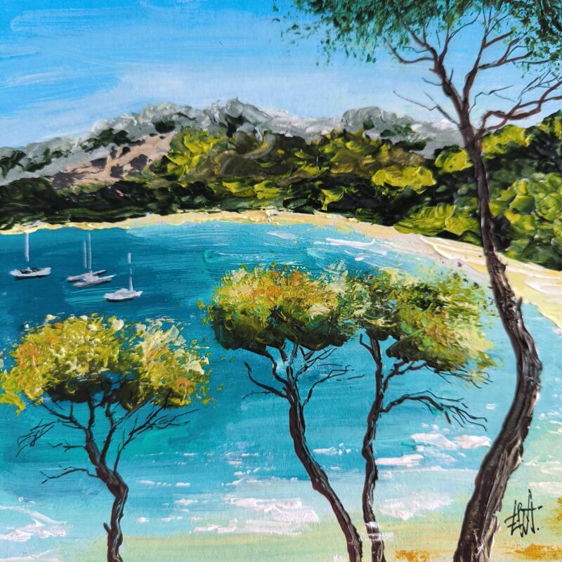 Painting Rêve de mer et de soleil. by Rey Ewa | Painting Figurative Landscapes Acrylic