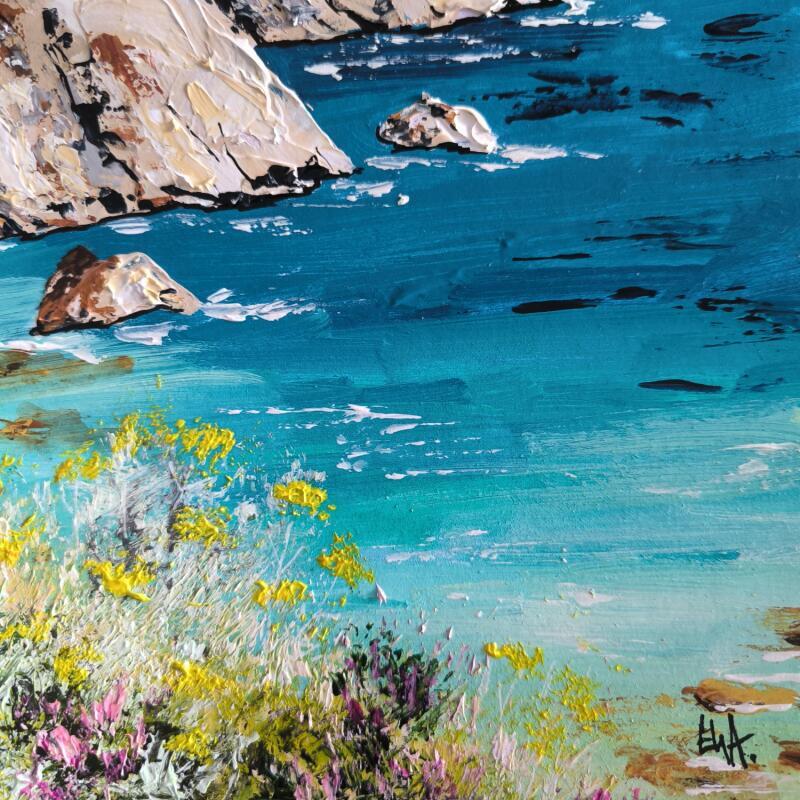 Painting Couleurs de la mer. by Rey Ewa | Painting Figurative Landscapes Acrylic