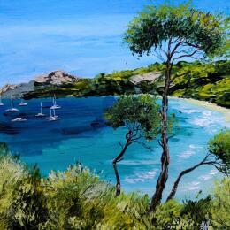 Painting One summer's Day  by Rey Ewa | Painting Figurative Acrylic Landscapes