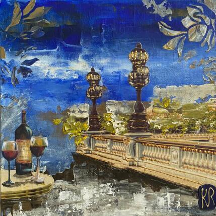 Peinture Plaisir Parisien  par Romanelli Karine | Tableau Figuratif Acrylique, Collage Scènes de vie, Urbain