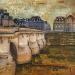 Peinture Pont Neuf  par Romanelli Karine | Tableau Figuratif Paysages Urbain Acrylique Collage