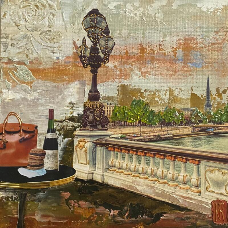 Peinture Plaisirs simples  par Romanelli Karine | Tableau Figuratif Urbain Scènes de vie Acrylique Collage