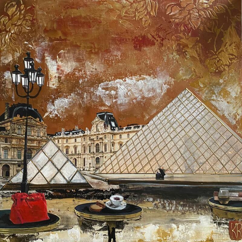 Peinture La rencontre des deux mondes  par Romanelli Karine | Tableau Figuratif Paysages Urbain Acrylique Collage