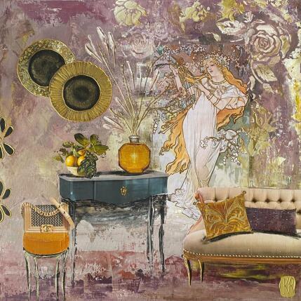 Peinture Angel  par Romanelli Karine | Tableau Figuratif Acrylique, Collage Scènes de vie