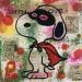 Peinture Super Hero par Kikayou | Tableau Pop-art Graffiti Acrylique Collage