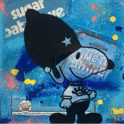 Peinture Snoopy Sugar Baby Love par Kikayou | Tableau Pop-art Acrylique, Collage, Graffiti