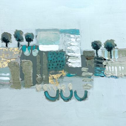 Pintura Souffle menthe por Ottenjann Andrea | Pintura Abstracto Acrílico, Hoja de oro Paisajes