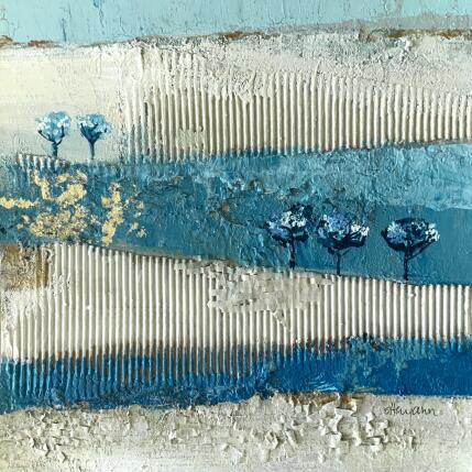 Pintura Souffle des arbres bleus por Ottenjann Andrea | Pintura Abstracto Acrílico, Collage Paisajes