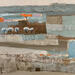 Painting Au coeur de la province by Ottenjann Andrea | Painting Abstract Landscapes Acrylic Gold leaf