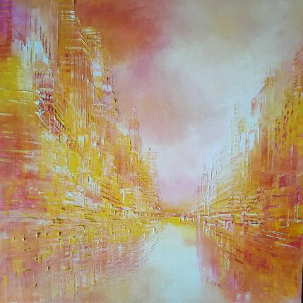 Painting Ville mandarine by Levesque Emmanuelle | Painting Oil