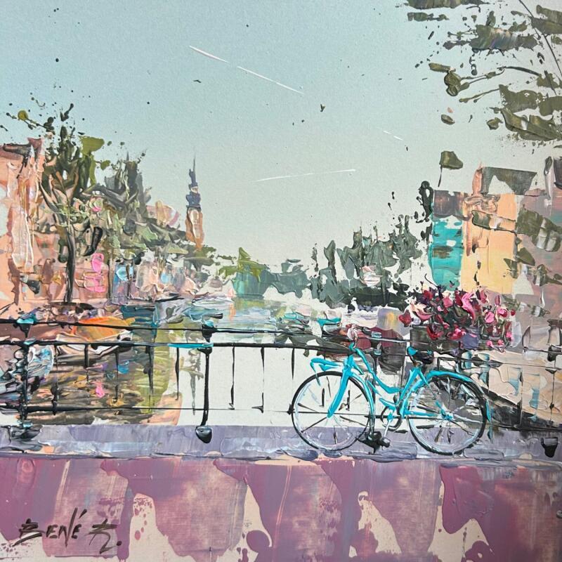 Painting gentle pedals in the morning light by Rodrigues Bené | Painting Figurative Urban Acrylic