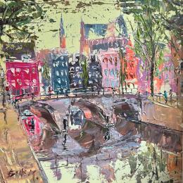 Painting the gentle current of time by Rodrigues Bené | Painting Figurative Acrylic Urban