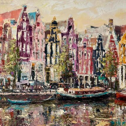 Painting Amsterdam - where memories float by Rodrigues Bené | Painting Figurative Acrylic Urban