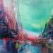 Painting Vert et indigo by Levesque Emmanuelle | Painting Oil