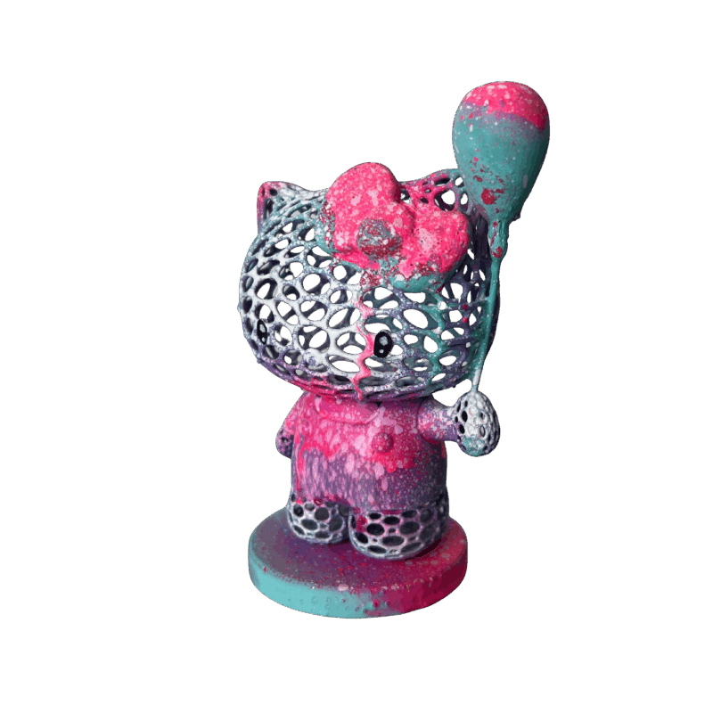 Escultura HELLO KITTY FEERIQUE por Shenoda | Escultura Pop art Graffiti Resina