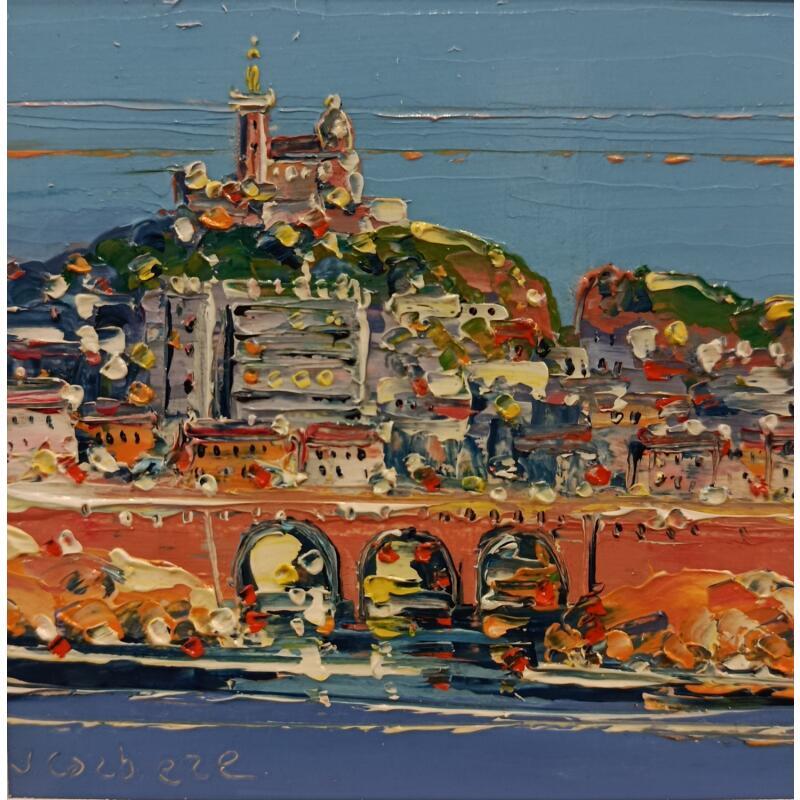 Painting La corniche à Marseille by Corbière Liisa | Painting Figurative Landscapes Oil