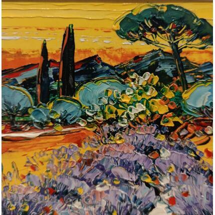 Painting Lavnde et fleurs sauvages by Corbière Liisa | Painting Figurative Oil Landscapes