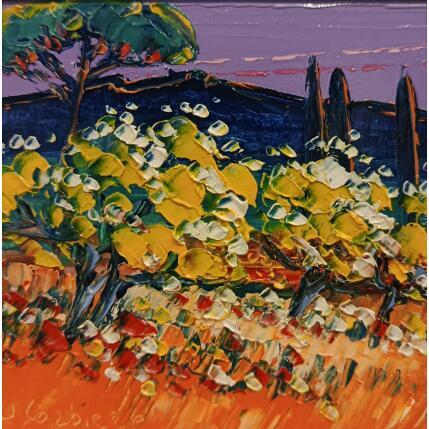 Painting Saison des mimosas by Corbière Liisa | Painting Figurative Oil Landscapes