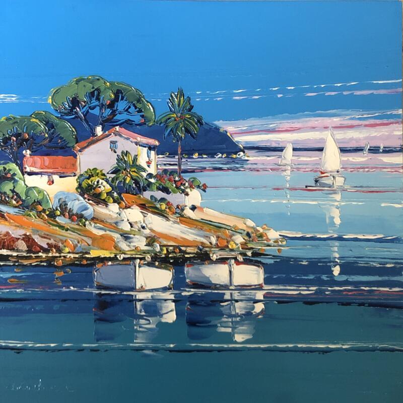 Painting Autour du Cap d'Antibes by Corbière Liisa | Painting Figurative Landscapes Oil